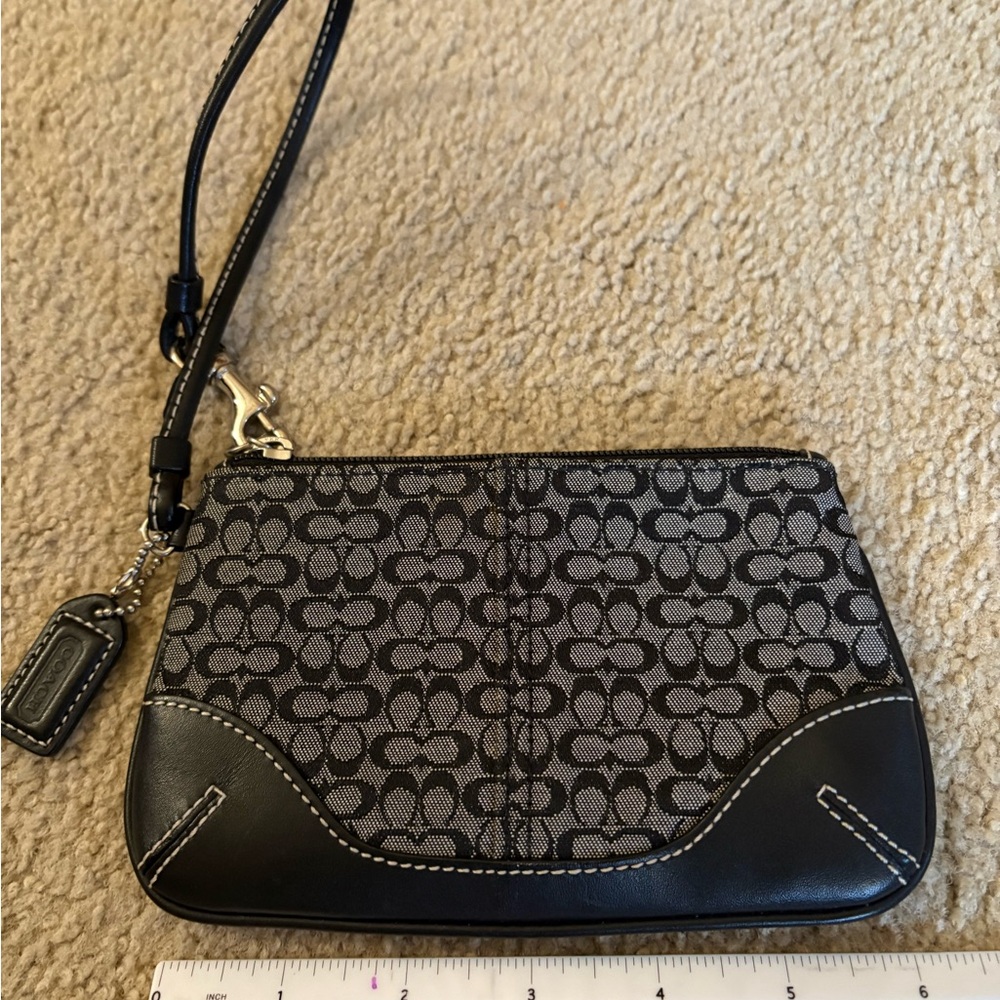 Coach Black and Gray Clutch Wristlet